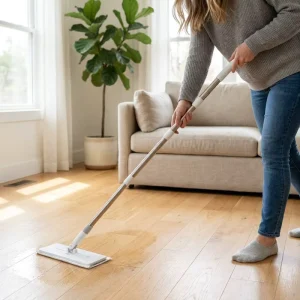 OEM Manual Clip Cloth Flat Mop with Disposable Nonwoven Pad Detachable Microfiber Pad Eco-Friendly 360-Degree Rotation