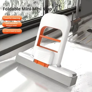 OEM Mini Dry Wet Dual use Sustainable Household Indoor Cleaning Sponge Mop Manual Self Wringer Desktop Spray Handheld Mop