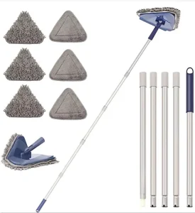 OEM Multifunctional Triangle Dust Mop Split Iron Splicing Pole Dry Wet Dual Use Window Mirror Wall Cleaning Kit