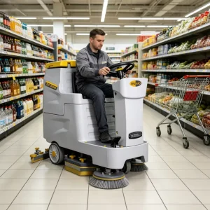 OEM Ride On Floor Scrubber Battery Operated Floor Cleaning Machine for Shopping Mall
