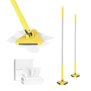 OEM Triangle Flat Mop with Detachable Handle and 360-Degree Rotating Head for Reusable Cleaning Wipes