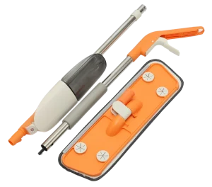 OEM Water Spraying Flat Mop Stainless Steel Pole Refillable Microfiber Mop 70 80% Dehydration Rate Durable MOQ 500
