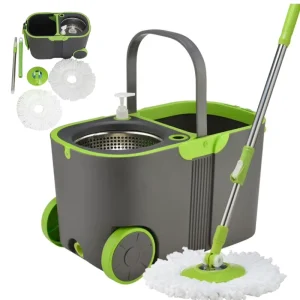 13L Floor Spin Mop and Bucket Set with Large Wheels