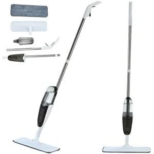 OKKiHOME Household Spray Mop Flat Plate Multifunction Sweeping Spraying & Mopping Superior Water Absorption Labor Saving Design