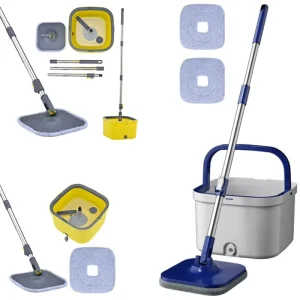 OKKiHOME Mop and Bucket Set Spin Mop with Separate Dirty Water System Deep Cleaning Mops Versatile Mops for Walls Floors