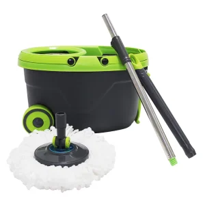 OKKiHOME Price Microfiber Spinning Mop Bucket Floor Cleaning System Dual Device Spinning Mop Set
