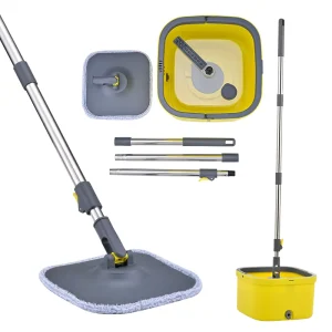 OKKiHOME Single Drive Spin Mop Bucket Dirty and Clean Water Self Separation Never Use Dirty Water to Clean Your Floors Again