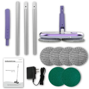 One-Button Portable Cordless Electric Spin Mop for Household Cleaning