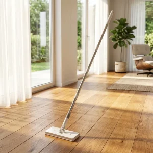 One-Click Clamp Flat Mop with 360-Degree Rotatable Head and Extendable Handle