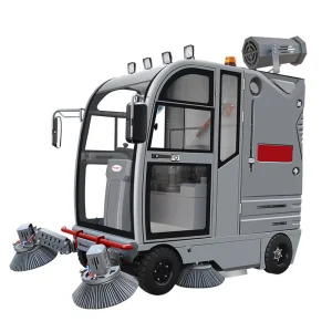 Outdoor Electric Ride-On Road Sweeper for Streets and Industrial Use, Battery Powered