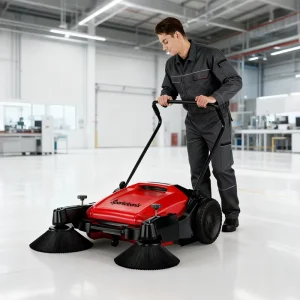 Outdoor Hand-Push Floor Sweeper 55L for Parks and Workshops