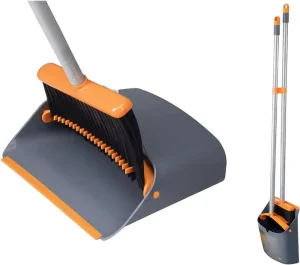 Outdoor Plastic Handle Broom and Dustpan Set PP Brush Head Nylon Bristles