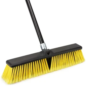 Outdoor Push Broom Heavy Duty Long Handle for Garage and Warehouse Floor Cleaning