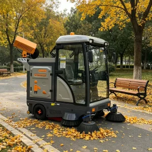 Outdoor Sweeper Machine with 10m Automatic Hose Reel and High-Pressure Water Spray System