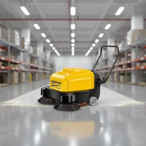 P100AS 12V Battery-Powered Mini Walk-Behind Floor Sweeper Machine