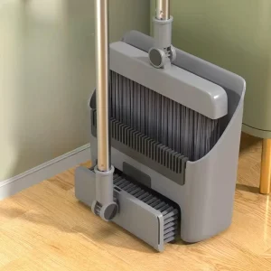 PBH04 3-in-1 Soft Bristle Broom And Dustpan Set Bathroom Floor Scrub Brush Space-Saving