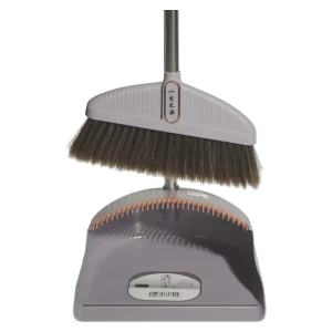 PET Broom and Dustpan Set with Soft Bristles, Long Handle, and Teeth Design for Home Cleaning