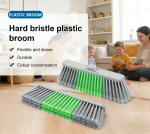 PP Broom Head with Soft Flagged Bristles for Home and Outdoor Cleaning