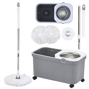 PP Spinning Mop System with Bottom Drain and Carry Handle