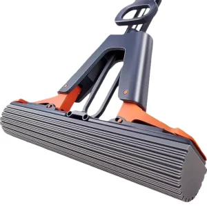 PVA Sponge Mop, High-Absorbency, Hands-Free Self-Squeezing, Wet and Dry Floor Mop
