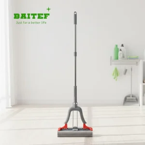 PVA Sponge Mop with Stainless Steel Folding Squeeze Handle for Wet and Dry Cleaning