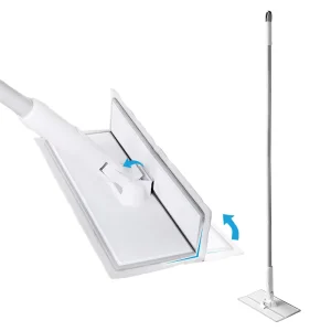 Panel Foldable Baseboard Mop Wet Dry Microfiber Flat Mop Sweeper Compatible with Disposable Non-woven Cloth