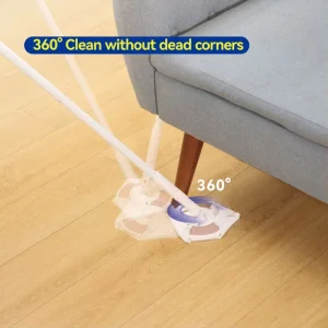 Peach-Shaped Electrostatic Dust Mop with EVA Mop Head, Iron Pole, Flexible Bottom Plate, and Disposable Wet Wipes