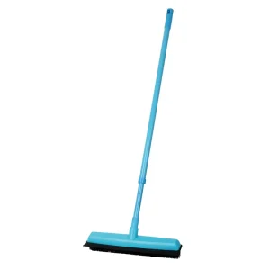 Pet Hair Remover Carpet Squeegee with Telescoping Rubber Broom and Bristle Carpet Sweeper