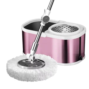 Pink Cleaning Microfiber Mops Swivel Spinning 360 Rotating Clean Floor Spin Magic Floor Mop and Bucket Set