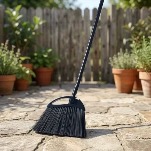 Plastic Angle Broom With Long Metal Handle For Outdoor Sweeping