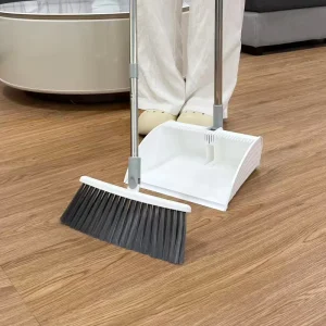 Plastic Bristle Head Plastic Handle Heavy-Duty Kitchen Floor Cleaning Broom Dustpan Set Indoor Broom
