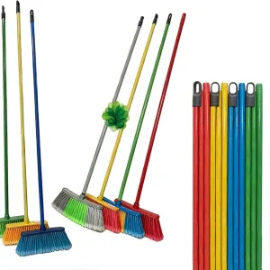 Plastic Broom Brush with 120 x 2.2 cm Broomstick Rod for Floor Cleaning