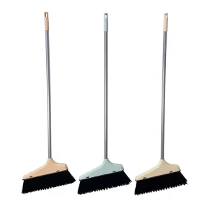 Plastic Broom and Dustpan Set Extra-Large Soft Bristle Floor Brush