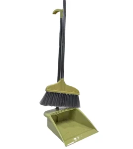 Plastic Broom and Dustpan Set with Bristles for Home Floor Cleaning, 100/120/150 cm