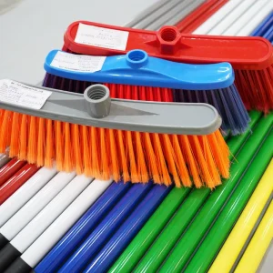 Plastic Floor Broom with Metal Handle and Italian Greek American Thread