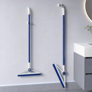Plastic Handle Floor Scrubber with Hanging Storage for Bathroom, Kitchen, Shower, Glass and Countertops