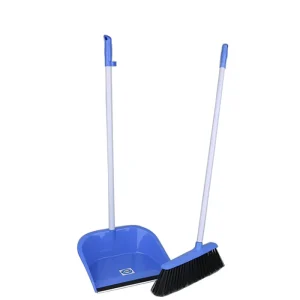 Plastic Long-Handle Dustpan with PET Broom Head, Garden Leaves Broom for Everyday Use