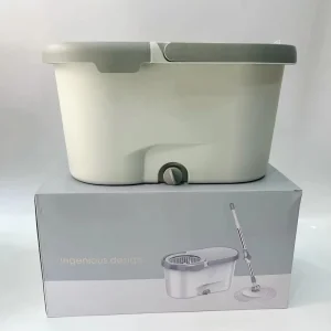 Plastic Twin Bucket Mop with Wringer, Spin Mop and Rotating Twist Disc