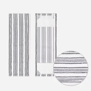 Polyester Flat Mop Head Replacement for Home Floor Cleaning Durable Reusable Microfiber Striped Mop Pad Refill
