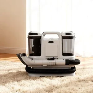 Portable Battery Powered Wet Dry Scrubbing Machine with Hot Water Spray and 2.4L Capacity