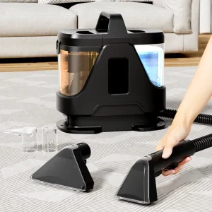 Portable Carpet Upholstery Cleaner Machine 18Kpa Strong Suction Small Handheld Cleaner Lightweight for Car Bathroom
