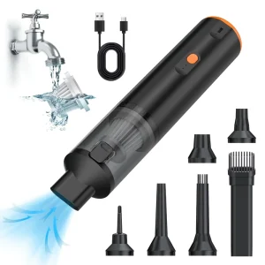 Portable Cordless USB Handheld Car Vacuum Cleaner with Dry Function and HEPA Filter for Car, Desk, and Keyboard Use