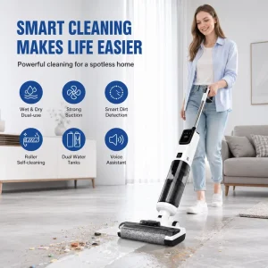 Portable Cordless Vacuum Mop Cleaner for Kitchen, Living Room and Hardwood Floors