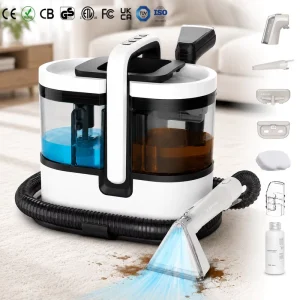 Portable Deep Carpet and Sofa Spot Cleaner with Steam for Car Seats and Stairs