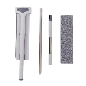Portable Detachable 360 Rotary Wet Floor Cleaner Tools Microfiber Head Scraper Stainless Steel Flat Mop High quality