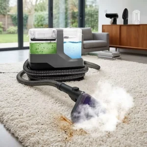 Portable Dual Water Tank Steam Spot Cleaner for Sofas, Upholstery, and Carpets