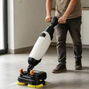 Portable Hand Push Floor Scrubber Double Disc Brush Mini Electric Floor Washing Machine