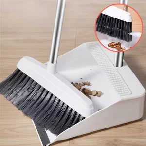 Portable Household Cleaning Tools Set Detachable Long Handle Soft PP Bristles Dustpan Teeth Scraping Design