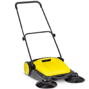 Portable Manual Hand-Push Sweeper for Gardens, Streets and Industrial Workshops, No Battery