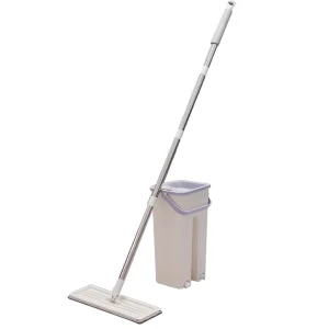 Portable Mini Hands-Free Self-Squeeze Wet and Dry Microfiber Mop with Steel Pole and Refill Pads